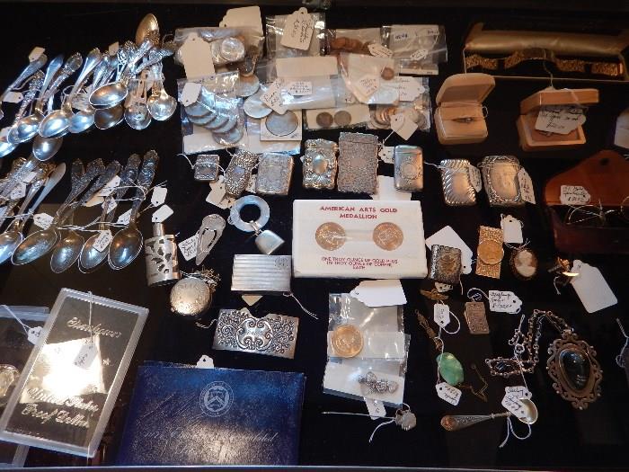 Some of the Fine Jewelry, Gold Pieces, Coins, Sterling Flatware & Pieces-all Secure Offsite until Sale Starts.  