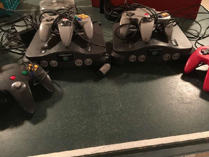Two Nintendo 64 systems.