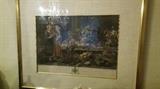 Hand Colored Original 1775 "A Fruit Market" Print. Over the top framed and matted under glass. Over 240 years old!