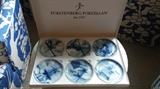 Finest European Furstenberg Porcelain Dutch Holland Windmill Dish Set Collection in the Original Fitted Box.