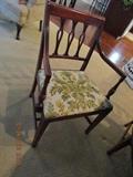 Duncan Phyfe table with 6 chairs(2 armed/captain) nicely upholstered 