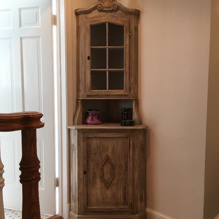 Small painted corner cupboard