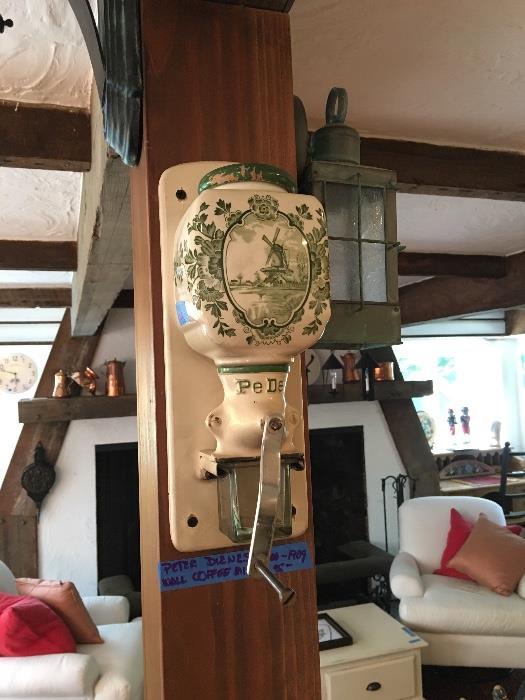 Antique German wall-mount grinder 