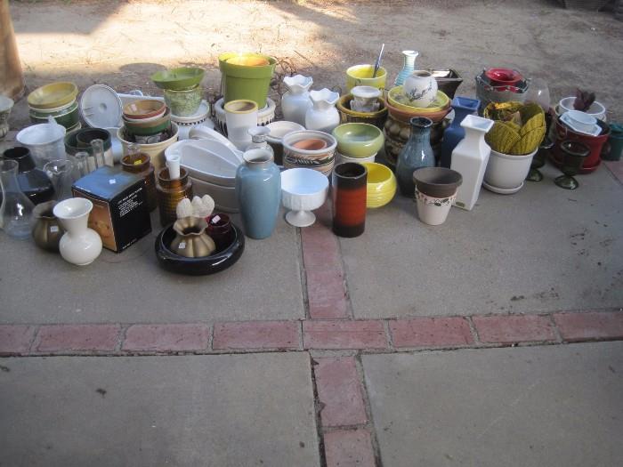 POTTERY VASES AND POTS