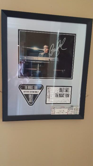 Hand Signed Billy Joel Photo and items from The Bridge tour