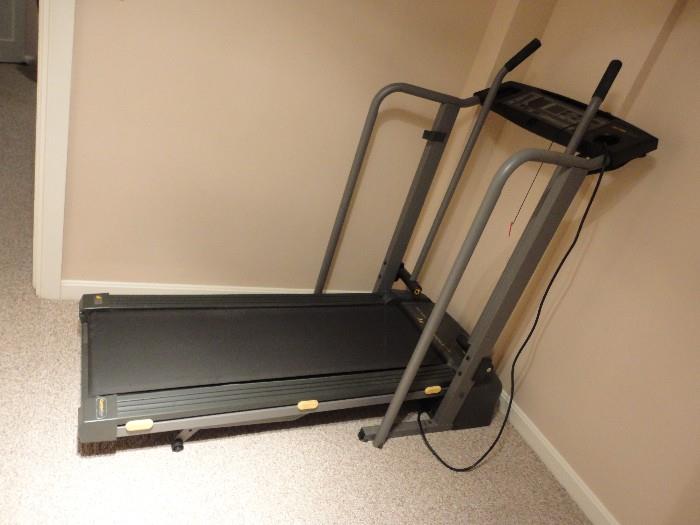 Fold-up treadmill.