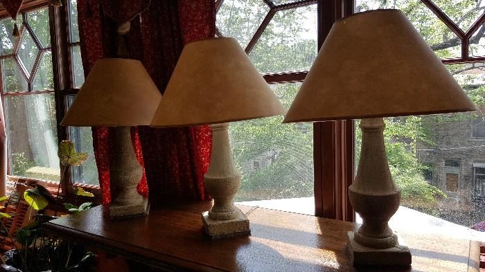 Three matching lamps