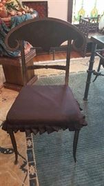 One Of Six Sturny Iron Dining Table Chairs
