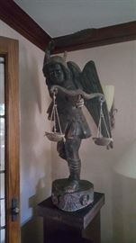Large carved wooden angel Saint Miguel