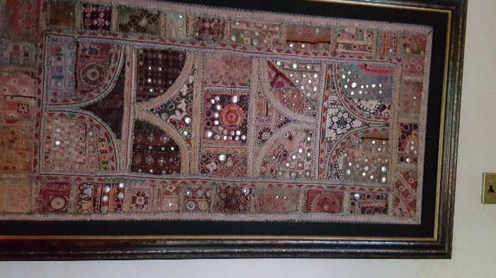 Indian textile framed