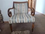 Ornate Occasional Chair and Footstool