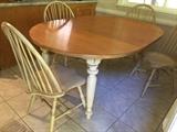 Walters of Wabash table, 4 chairs, leaf and table pad.