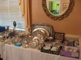 Selection of sterling, silver plate, china, etc.