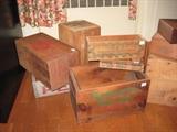 A few old wooden advertising boxes