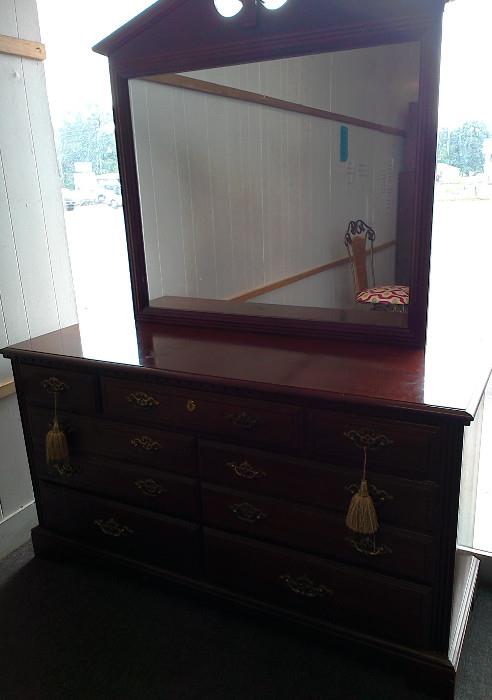 dresser and mirror