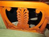 Intricate wood carved design antique setee