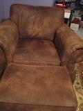 Leather chair and ottoman