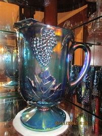 Carnival glass pitcher