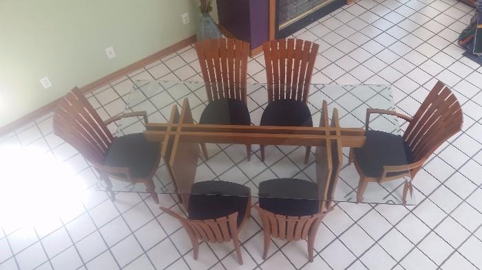 House of Denmark - Teak Modern - dining room set w/4 armless & 2 armed chairs