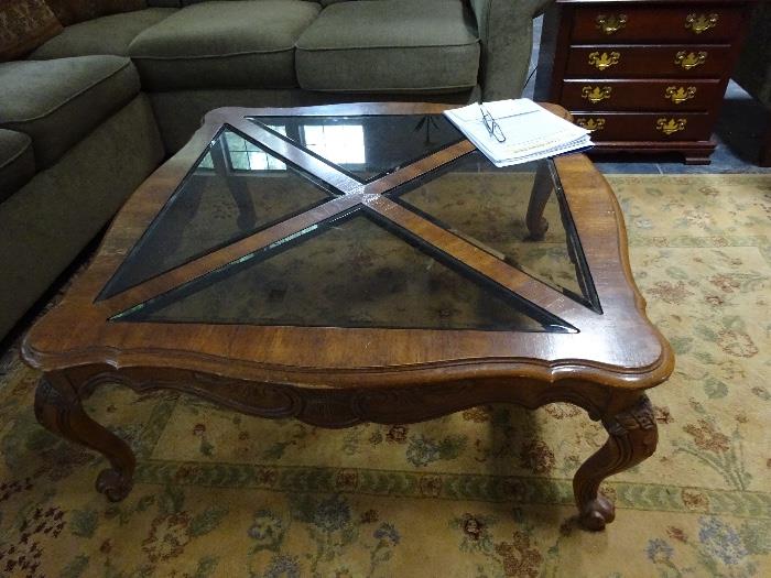 coffee table glass and wood