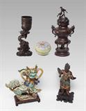 Collection of Asian Antiques: Bronzes, Stoneware and Carved Wood