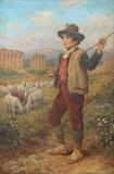 25) Arthur Trevor Haddon Oil/Canvas Shepherd with Flock