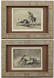 63) 2 Francisco Goya Etchings from Tauromaquia in elaborate frames