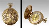 169) Ca. 1921 Elgin Box Hunter Case Pocket Watch, Multi Color 14K Gold