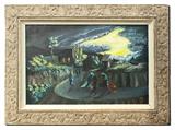 150) Large Charles Obas Oil/Masonite Haitian Nocturne
