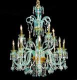 188) Cristalbronz Venetian Glass 12 Light Chandelier 42 ½” h. x 29”. One of 3 in this Auction.