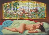 205) One of Two Don Rust Oil/Canvas Nudes