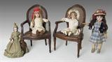Exquisite Rare French Dolls: 81) Jumeau Poupee, 18”h; 82) Tete Jumeau, 22” h; 83) Jumeau Paris Doll, 22”h ; 84) SFBJ Walker Doll, 21”. No Reserves