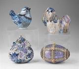 4 JUDITH LEIBER CRYSTAL MINAUDIERE PURSES.