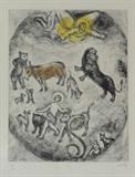 Marc Chagall Colored Etching from the Bible Series