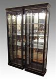 Pr Black & Gold Display China Curio Cabinets: Union National, Jamestown NY