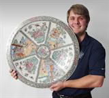 1920’s Chinese Medallion Charger, 24 ½” dia.