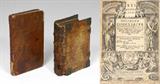 Lot 280:  1670 Thomas Bloount "Lawes" Dictionary; 
Lot 361:  1618 Andreas Cambriery Codex Sacer Bible