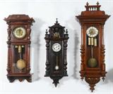 Lot 23:  Gustav Becker Triple Weight Regulator Clock, 41" h; Lot 188:  Junghans Animated Oriental Man, 43 1/2"; Lot 24:  Gustav Becker Triple Weight, 58"h.