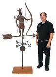 Lot 4) 3 Ft Tall Copper Massasoit Indian Figural Weathervane, Ca Late 19th Early 20th Century.