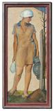 Lot 146:  KOELZ, Johannes Matthaeus, (Bavarian, 1895-1971): Young Woman, Oil/Board Est. $500/800**