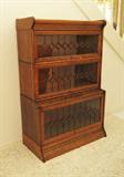 Lot 241:  LEADED GLASS GOLDEN OAK BARRISTER BOOKCASE