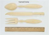 Ivory Fork Knife w/Fish Handles