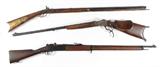 Lot 248: Mid-19th Century Percussion Half Stock Kentucky Rifle, 50" long overall;
Lot 243: Carl Stiegele German Schuetzen Rifle;
Lot 247: 1894 Model 1886 M93 French Lebel Rifle