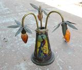 3 Light Lamp with Peacock