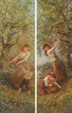 Lot 1158:  THOM, James Crawford, (American, 1835-1898): ''Spring'', Oil/Canvas Est. $500/800**Lot 1159:  THOM, James Crawford, (American, 1835-1898): ''Summer'', Oil/Canvas Est. $500/800**