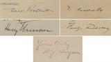 Collection of Political and Military autographs: Teddy Roosevelt, Harry S. Truman, Eleanor Roosevelt, Admiral George Dewey, William Jennings Bryan and more.