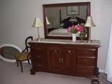Dresser and mirror.