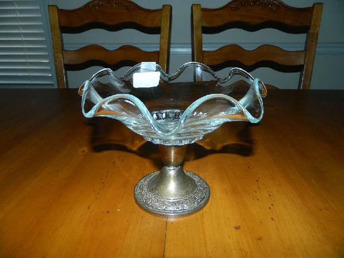 Crystal & Sterling Foot Compote