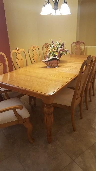 Dining table and 10 chairs