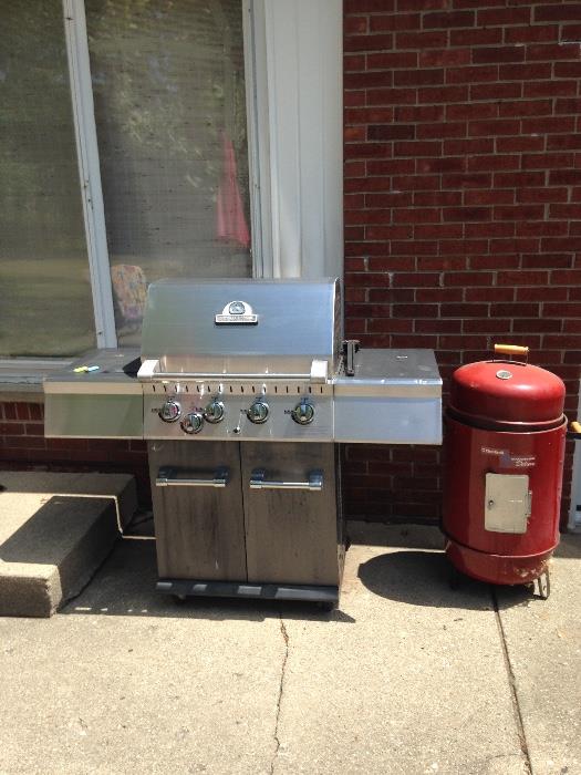 Gas grill and a Smoker grill.